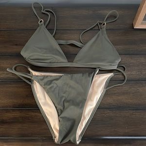 Green pace in bikini